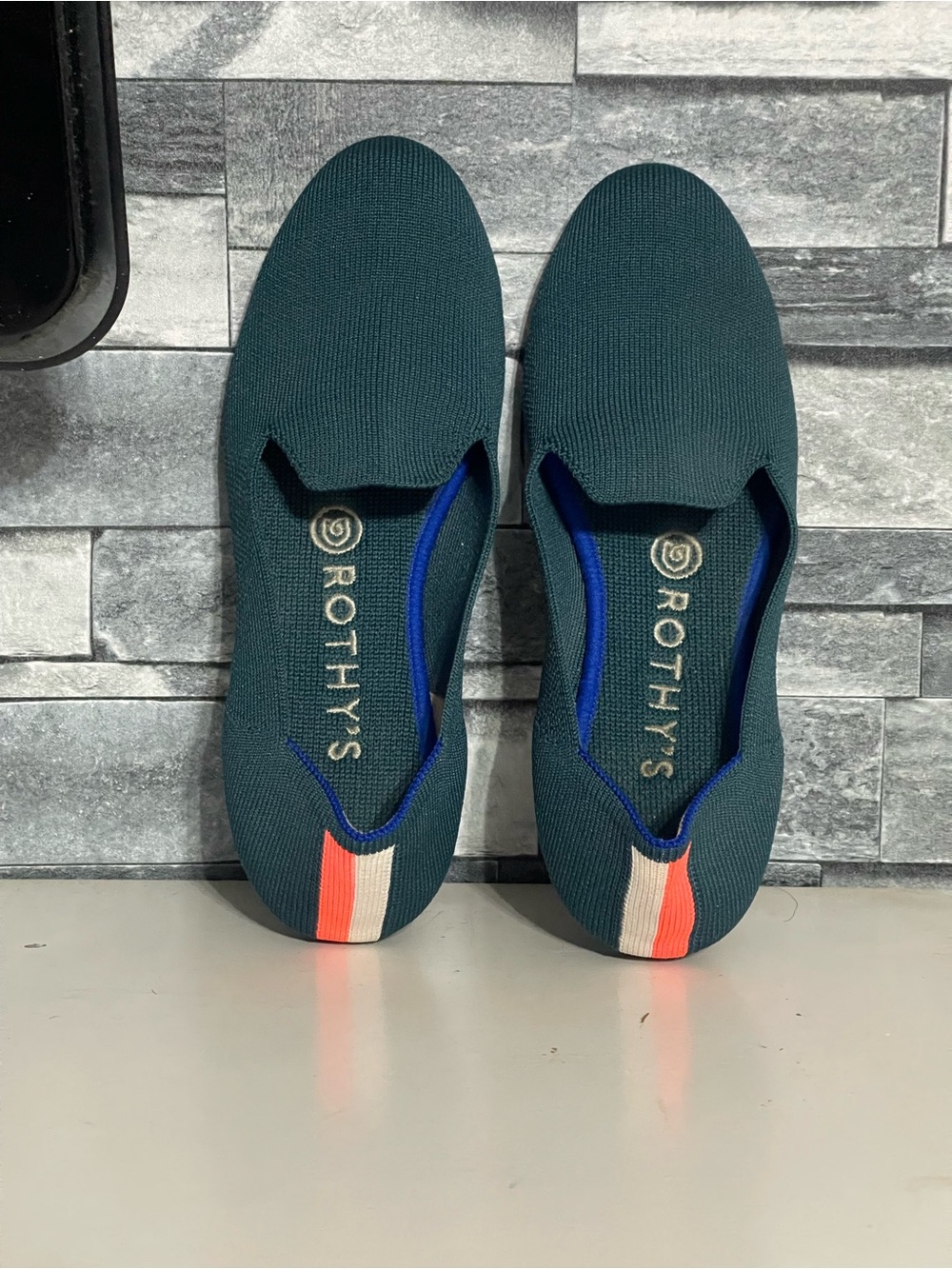 Rothy's the flat Rounded toe ballet flats shoes green, size W7